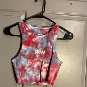 Tie-Dye Crop Top-RAW athletic gym wear.  NWOT